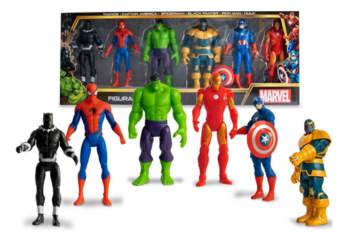 Set De Figuras Articulables Y De Jebe Avengers 6pcs