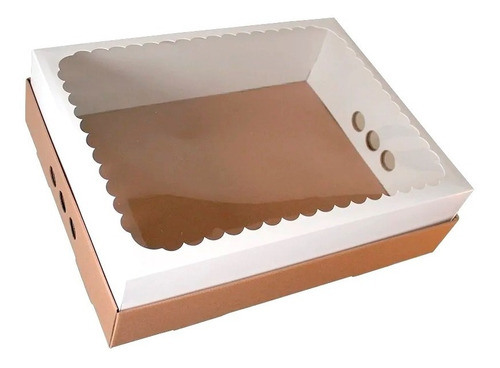 Caja Para Desayuno Torta Con Visor Plegables 35x25x12cm X 1