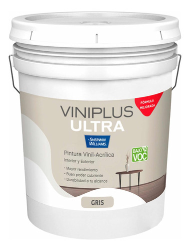 Pintura Gris Vinílica Viniplus Ultra Sherwin Williams 19 L