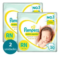 Comprar Kit 2 Pacotes Fraldas Pampers Premium Rn Até 4kg 20 Fraldas