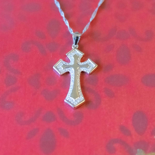 Imagen 5 de 8 de Joya Collar Plata 925 Cruz Religiosa Con Circones Unisex