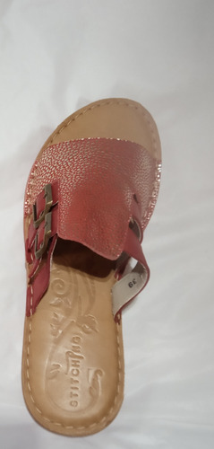 Sandalias Grimoldi Stiching Mujer Color Coral Talle 39 Nuevo