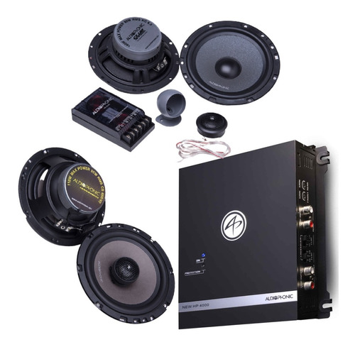 Kit 2 Vias Audiophonic Kc6.3 + Coaxial Cs650 + Amplif Hp4000