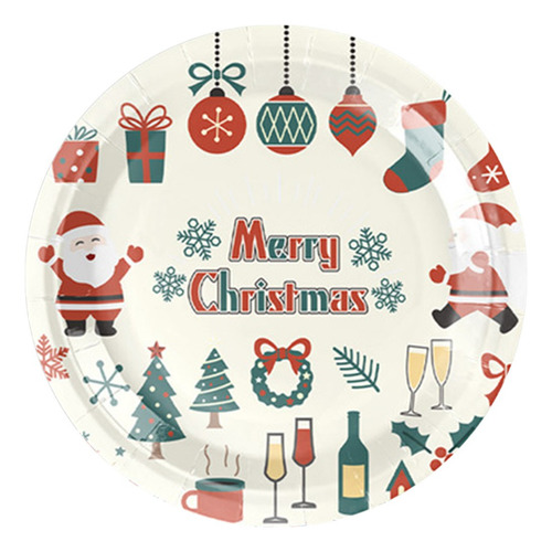 Platos De Papel Pintados Desechables Para Platos De Navidad