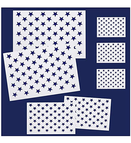 Whalen 7 Piezas Bandera Americana 50 Estrellas Plantilla Par