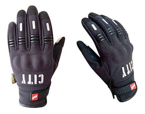 Guantes City Semi Impermeable Táctil Protección Moto