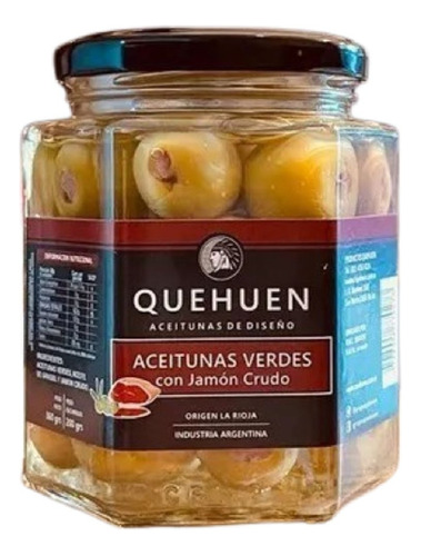 Aceitunas Verdes Con Jamón Crudo - Quehuen (x 360g)