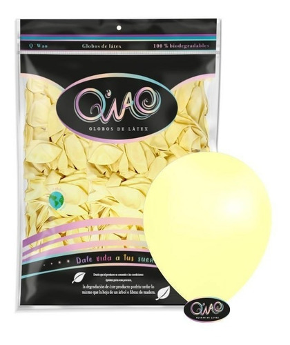 100 Globos Qwao Amarillo Macarrón No. 12