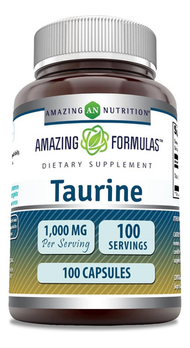 Taurina Amino Acido Antioxidante 1000mg Cardio 100c Eg T02 Sabor Sin Sabor
