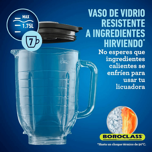 Licuadora Oster Max Vaso De Vidrio Y Control Giratorio 1.75l