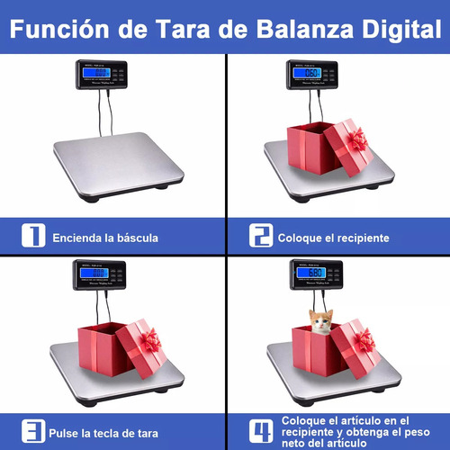 Bascula Electronica Para Paqueteria Digital Plataforma 200kg Color Gris