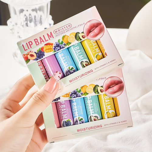 Kit De Bálsamo Lipgloss Paquete De Bálsamos Con Sabor A Frut