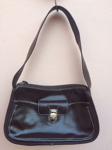Cartera Carterita De Mano Mujer Marron Cuero