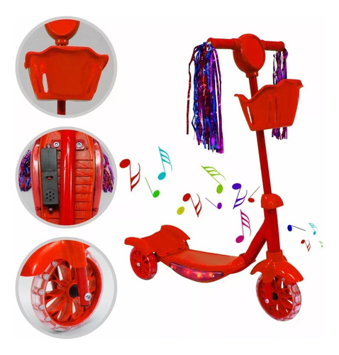 Patin Scooter Niños De Impulso Luz Y Sonido Super Oferta 