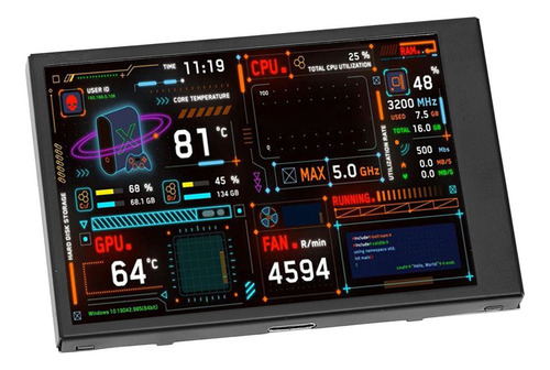 Monitor De Cpu Para Computadora, Mini Pantalla Con Doble Pue