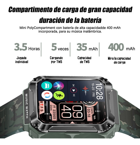 Smartwatch Reloj Inteligente Bluetooth Con Auriculare 1.96