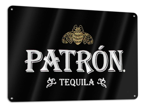 Patron Tequila 158 Placa Aluminio Para Colgar Hierro Vintage