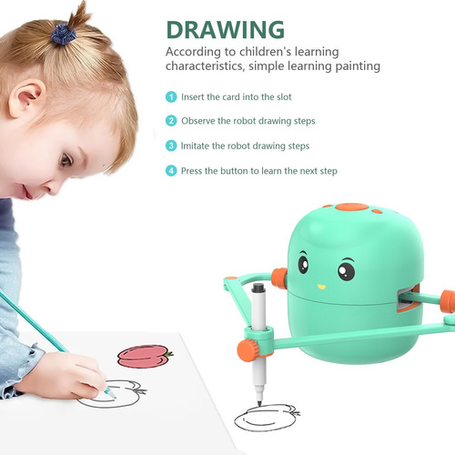 Robot Dibujante Educativo Interactivo For Niños Con Tarjetas