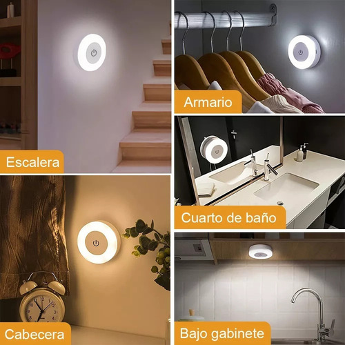 N Lámpara De Pared Con Luz Nocturna, Focos Led, Recargable
