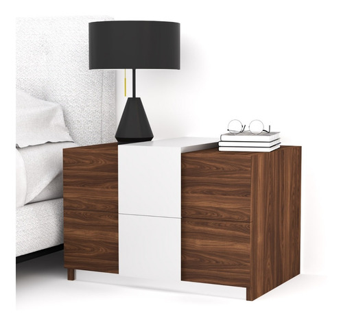 Mesa De Luz Moderna Con Cajones Dormitorio