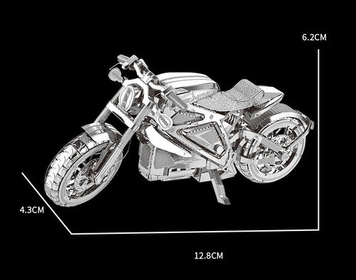 Modelo De Ensamblaje De Motocicleta De Metal Con Rompecabeza