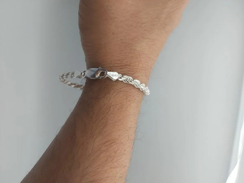 Pulsera Turbillon Gruesa Plata Italiana 925 Hombre