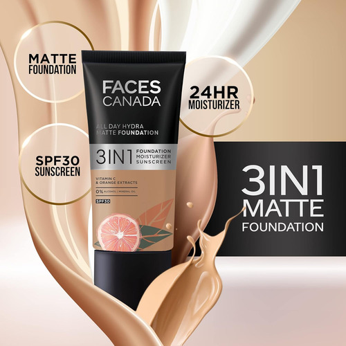 Base De Maquillaje Hydra Matte Para Todo El Día Con Spf 30 -