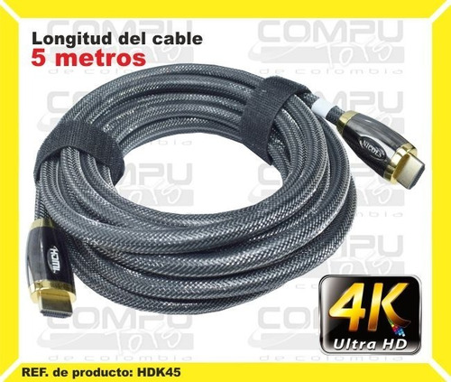 Cable Hd 4k De 5 Metros Ref: Hdk45 Computoys Sas