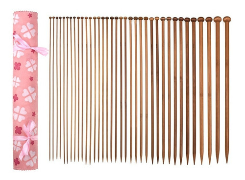 Imagen 5 de 9 de Set De 36 Palillos Rectos De Bambu Para Tejer - 35cm
