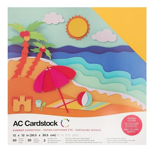 Cardstock 12x12 60 | Cartulina Scrap Tarjetas Color Verano