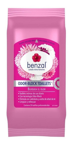 Toallitas humedas Benzal Higiene íntima femenina 20 Piezas