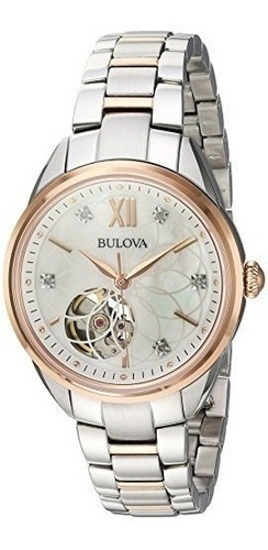 Reloj Casual Automatico De Acero Inoxidable Bulova Para Muje