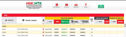 Imagem 2 de 2 de Velas Ngk Bpr6eyd Chana Cargo 1.0 8v Sohc 53cv Gasolina 2011