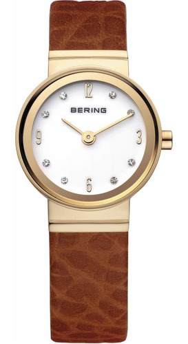 Reloj Mujer Bering 10122-534 Cuarzo Pulso Marron En Cuero