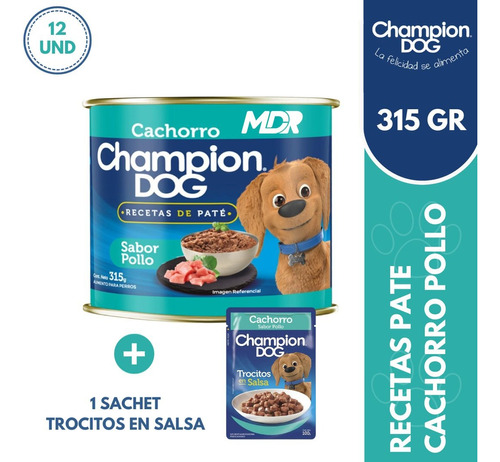 Champion Dog Recetas De Paté Lata Cachorro 315gr X12 | Mdr