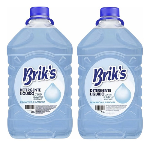 Detergente Briks Celeste 5 Litros X2