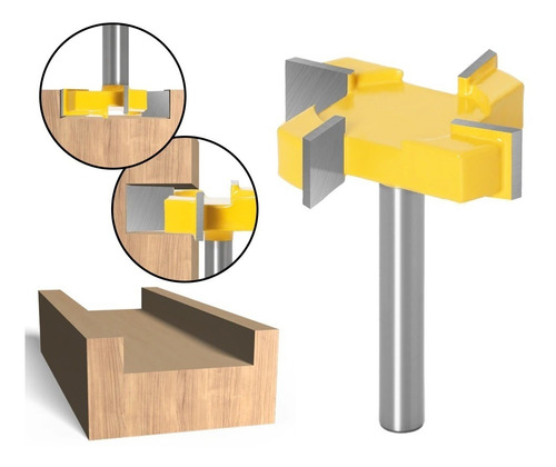 Fresa Ranuradora Tipo T De 12mm 4 Bordes Router Carpintería