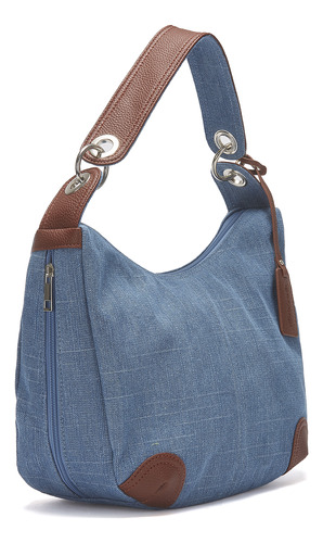 Bolsa Andrea Textil Casual Grande Para Mujer Azul