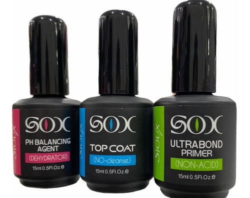 Kit Semipermanente Primer, Deshidratador, Top Coat