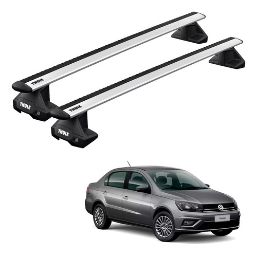 Rack Thule Wingbar Evo Prata Vw Voyage Sedan 2009 Em Diante