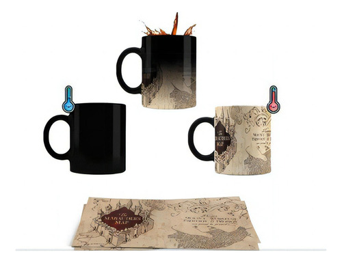 Taza Mágica Con El Mapa Del Merodeador De Harry Potter