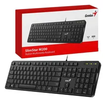Comprar Teclado Genius Slimstar M200 Usb Multimedia Sp Black