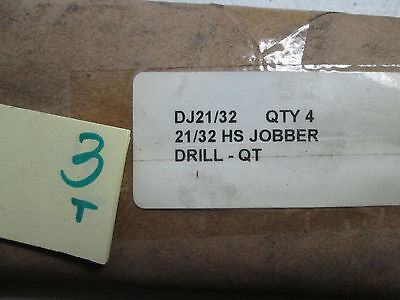 Lot Of 4 New Dj21/32 21/32 Hss Jobber Drill Qt (168-1)