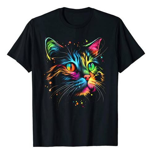 Lindo Gato Colorido Para Mujeres, Niñas, Hombres Y Niños - C