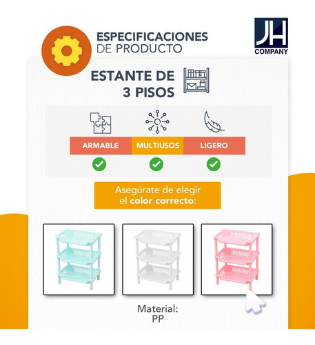 Imagen 7 de 7 de Estante Plastico Organizador 3 Niveles Baño Escritorio Mx-93