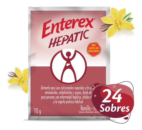 Enterex Hepatic Vainilla 110g Caja De 24 Sobres