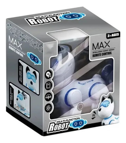 Robot Max Perro Bailarin Multi Funcion Radio Control 55907 Max Azul Y Blanco