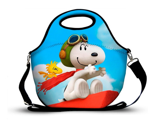 Bolsa Lancheira Em Neoprene Infantil Snoopy