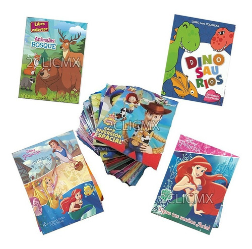 5 Libros Colorear Fiesta Infantil 16 Pg Bolo Escoger