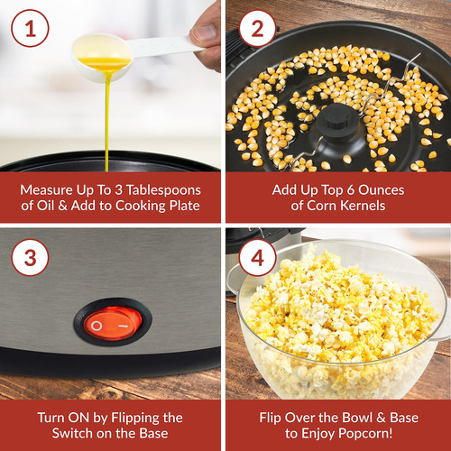 Popcorn Popper Nostalgia De 6 Cuartos De Galón Con Tecnologí
